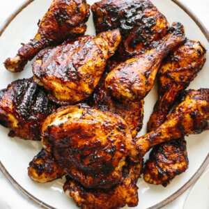 A plate of BBQ chicken