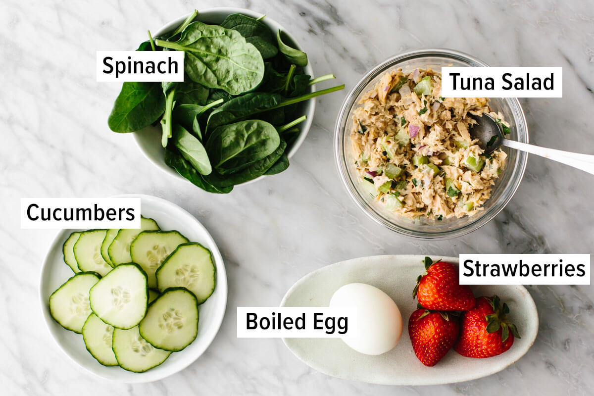 Ingredients for a bento box budget meal prep