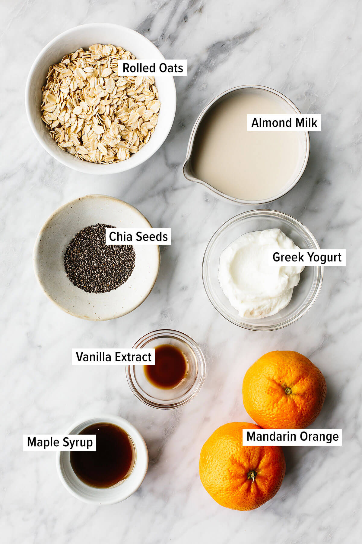Ingredients for orange overnight oats