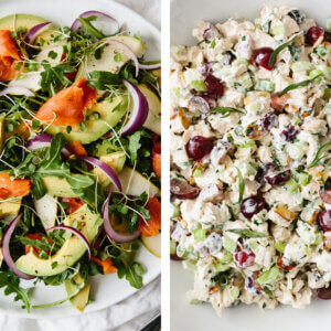 Salad recipes with chicken salad and salmon salad